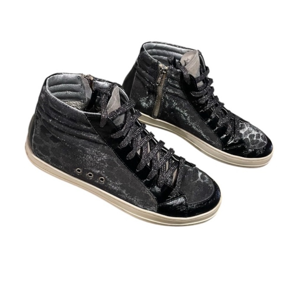 P448 Women’s Skate Boster Fashion Sneakers Size 37 (6.5/7) Black Leather Shoes